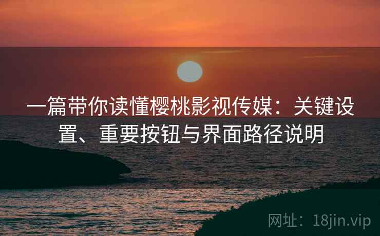 一篇带你读懂樱桃影视传媒:关键设置、重要按钮与界面路径说明 一篇带你读懂樱桃影视传媒:关键设置、重要按钮与界面路径说明