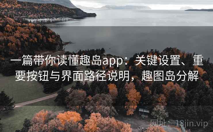 一篇带你读懂趣岛app：关键设置、重要按钮与界面路径说明，趣图岛分解