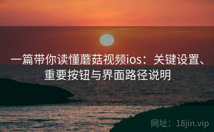 一篇带你读懂蘑菇视频ios：关键设置、重要按钮与界面路径说明