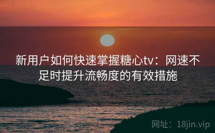 新用户如何快速掌握糖心tv：网速不足时提升流畅度的有效措施