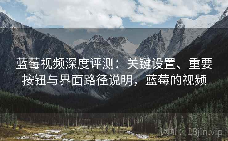 蓝莓视频深度评测:关键设置、重要按钮与界面路径说明,蓝莓的视频 蓝莓视频深度评测:关键设置、重要按钮与界面路径说明,蓝莓的视频